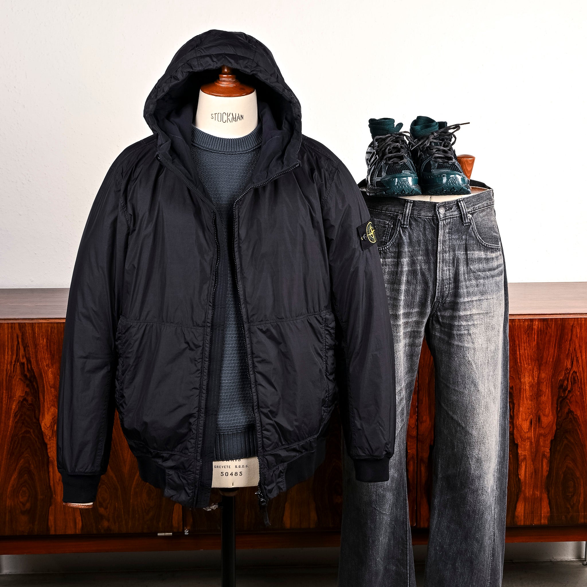 Crinkle Reps Stone Island Jacket With Hood Crinkle Reps Hooded
