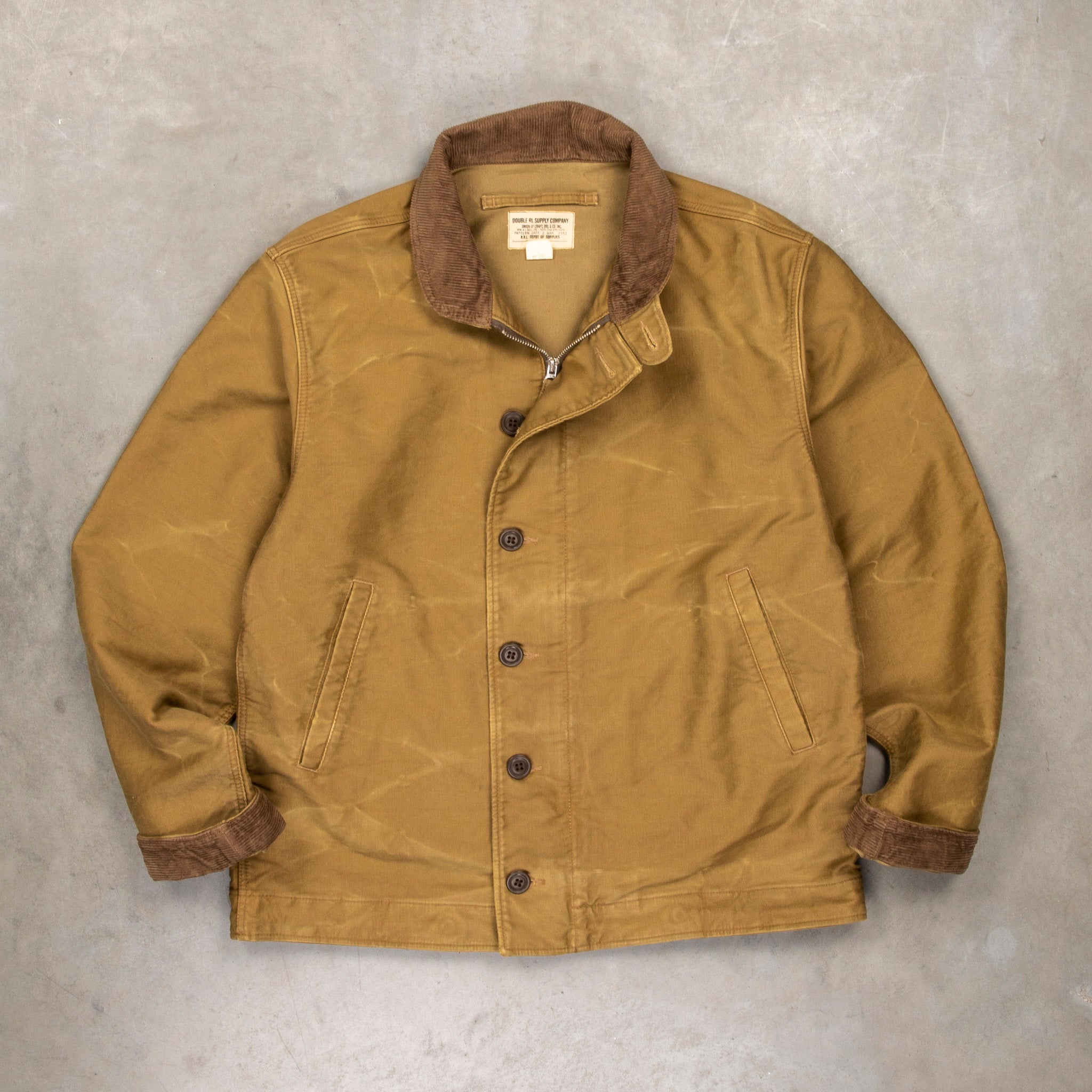 RRL Bower Deck Jacket Cotton Jungle Cloth Khaki Drab