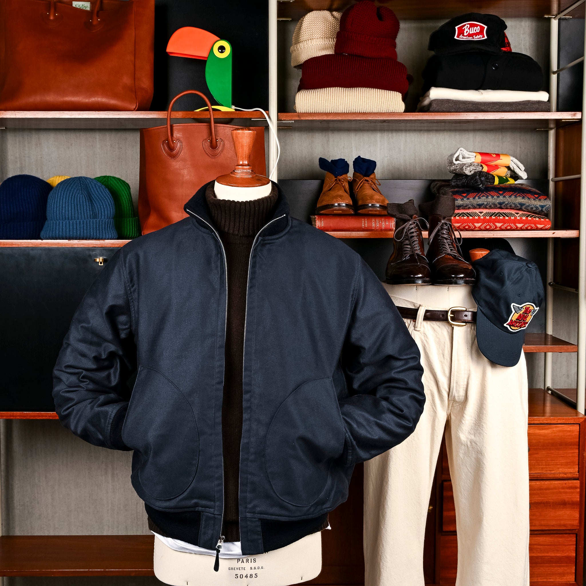The Real McCoy's U.S.N. Blue Deck Jacket Navy – Frans Boone Store