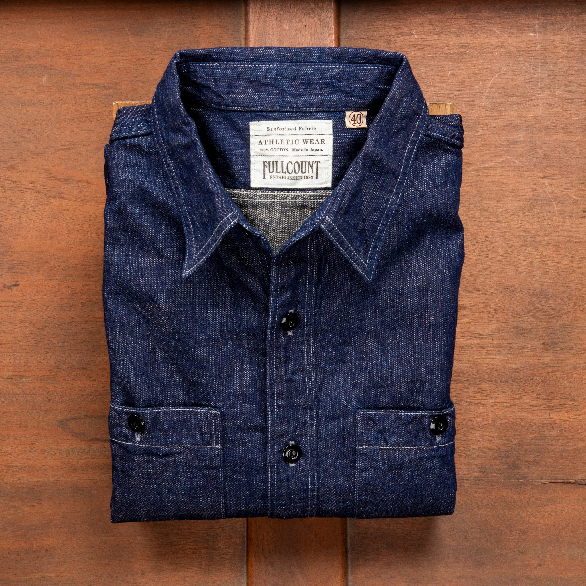 Fullcount 4890 Work Shirt Denim One Wash – Frans Boone Store