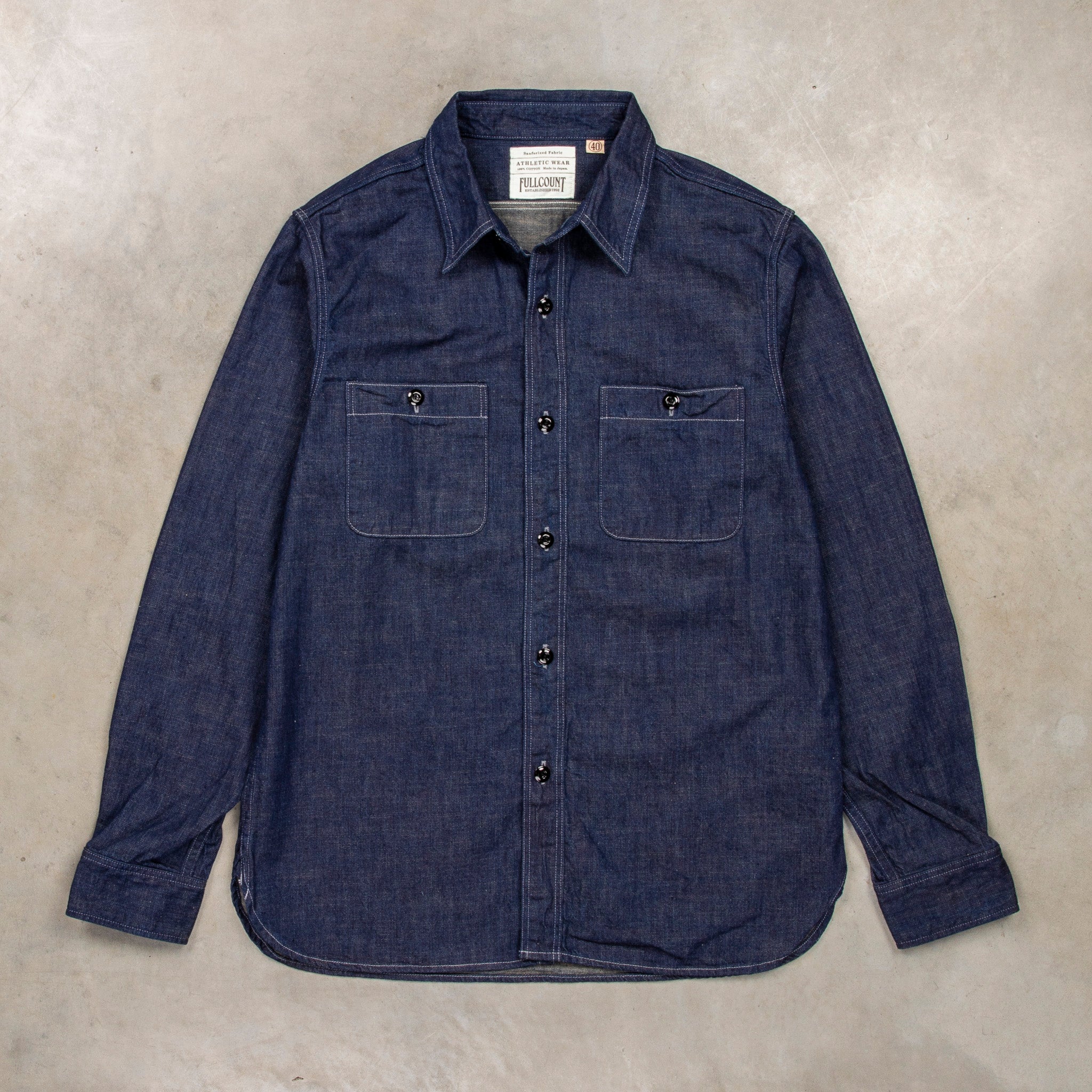 Fullcount 4890 Work Shirt Denim One Wash – Frans Boone Store