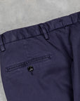 Drumohr Pantaloni Doppia Pence Cottone Blu Scuro