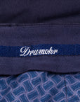 Drumohr Pantaloni Doppia Pence Cottone Blu Scuro