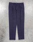 Drumohr Pantaloni Doppia Pence Cottone Blu Scuro