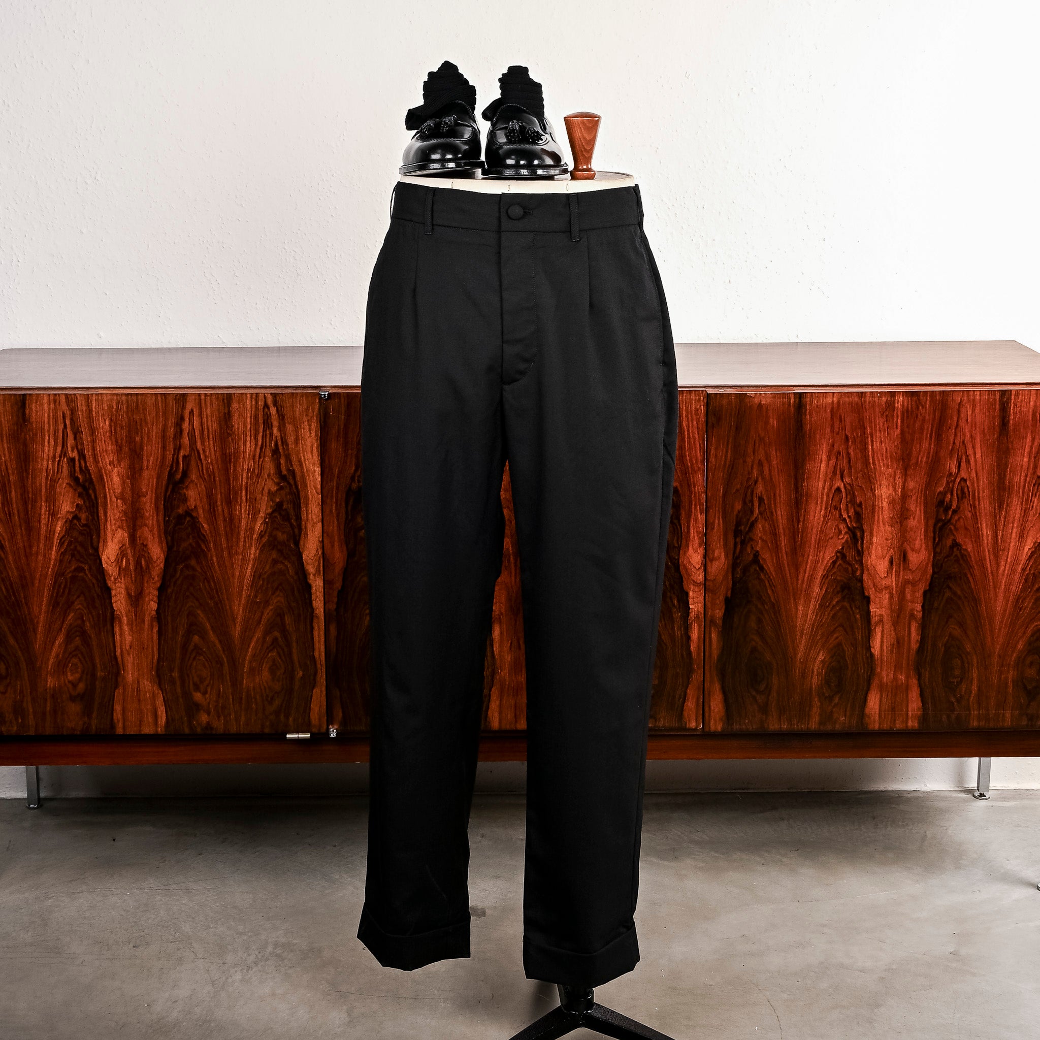 Engineered Garments Black Tropical Wool Andover Pants – Frans