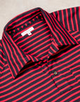Engineered Garments Polo Red Navy PC Stripe Jersey