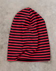 Engineered Garments Red Navy PC Stripe Jersey Beanie