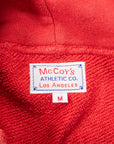 The Real McCoy's 9 Oz. Loopwheel Raglan Hooded Sweatshirt / Faded Cherry
