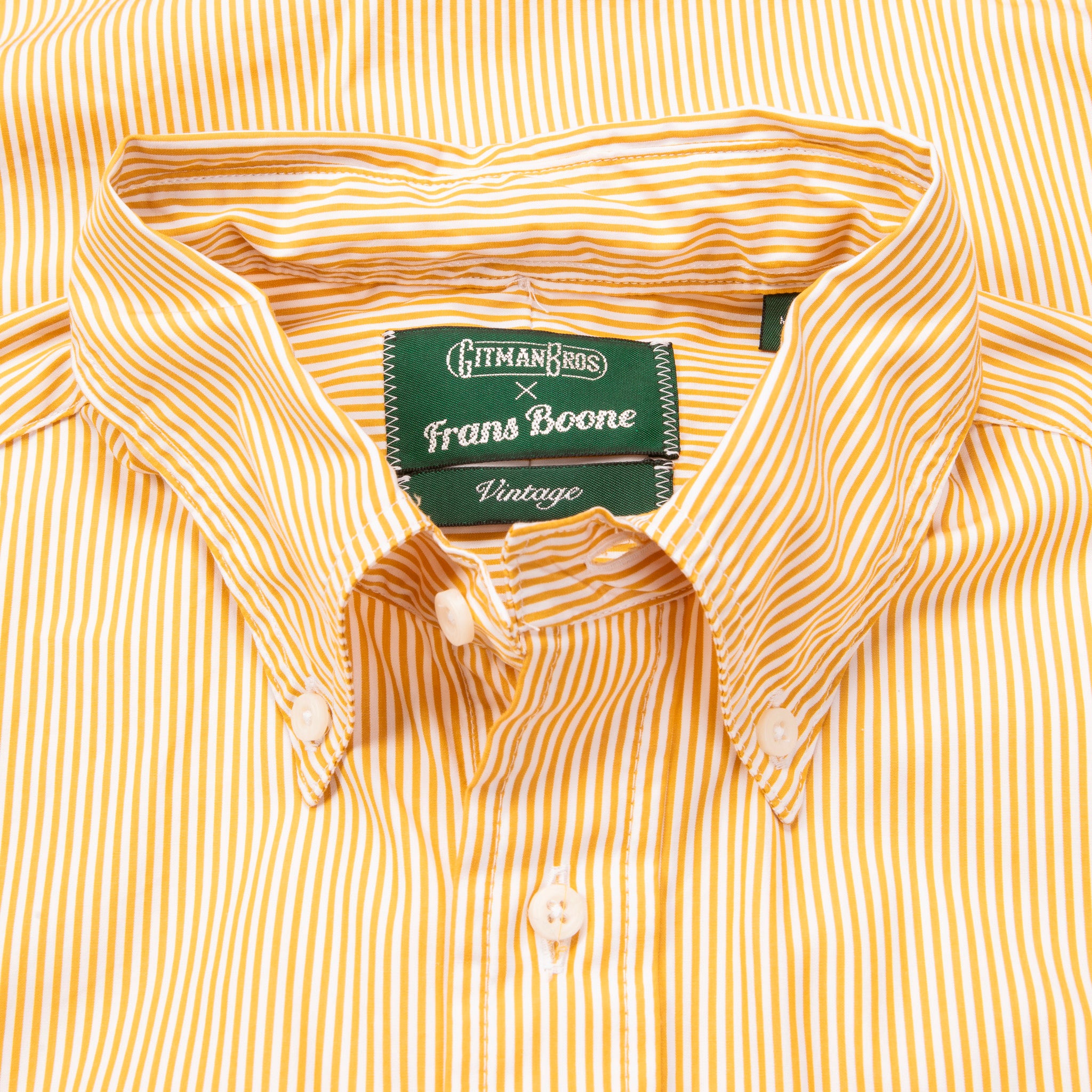 gitman gold dress shirts Gitman Vintage x Frans Boone 120/2 High Count Poplin Stripe