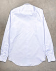 Finamore 'Traveller' Shirt Milano Fit Collar Eduardo Blue Alumo twill