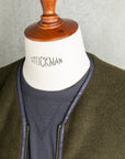 And Wander Wool Fleece Cardigan Khaki