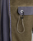 And Wander Wool Fleece Cardigan Khaki