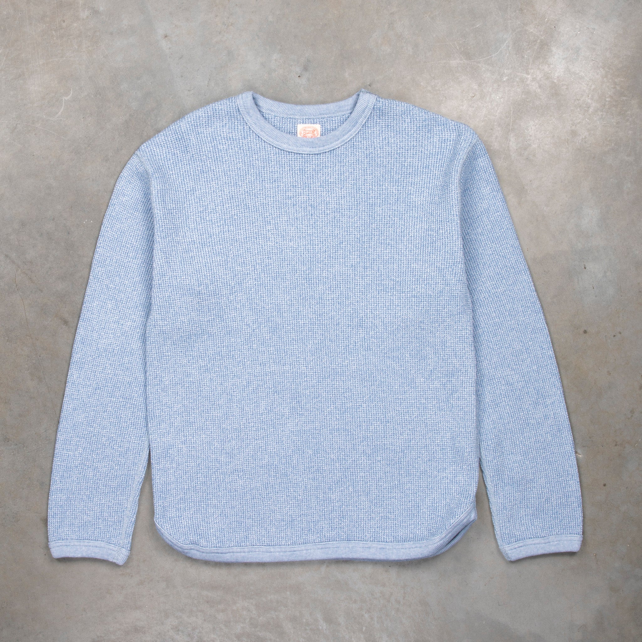 Fullcount 5964 Twisted Heavyweight Waffle Longsleeve Heather Blue