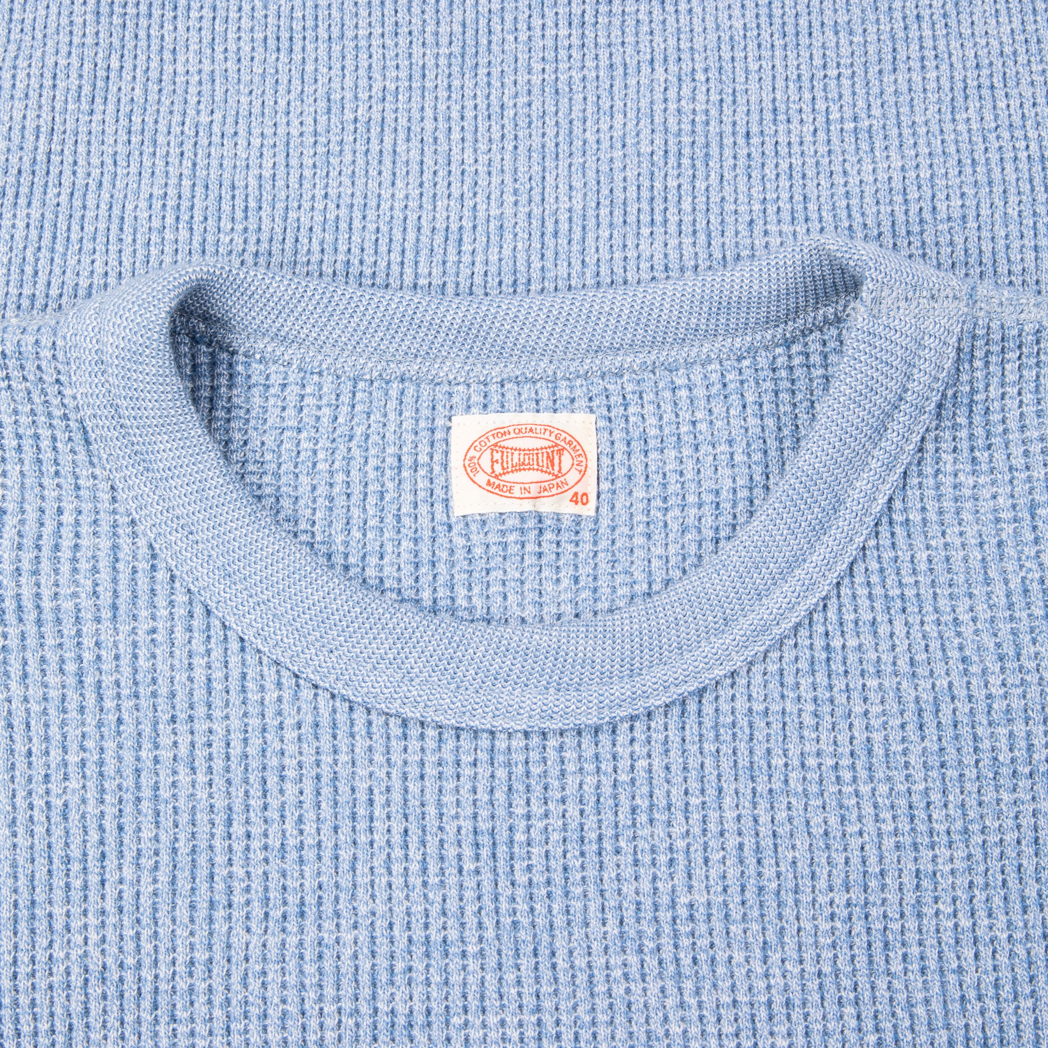 Fullcount 5964 Twisted Heavyweight Waffle Longsleeve Heather Blue 