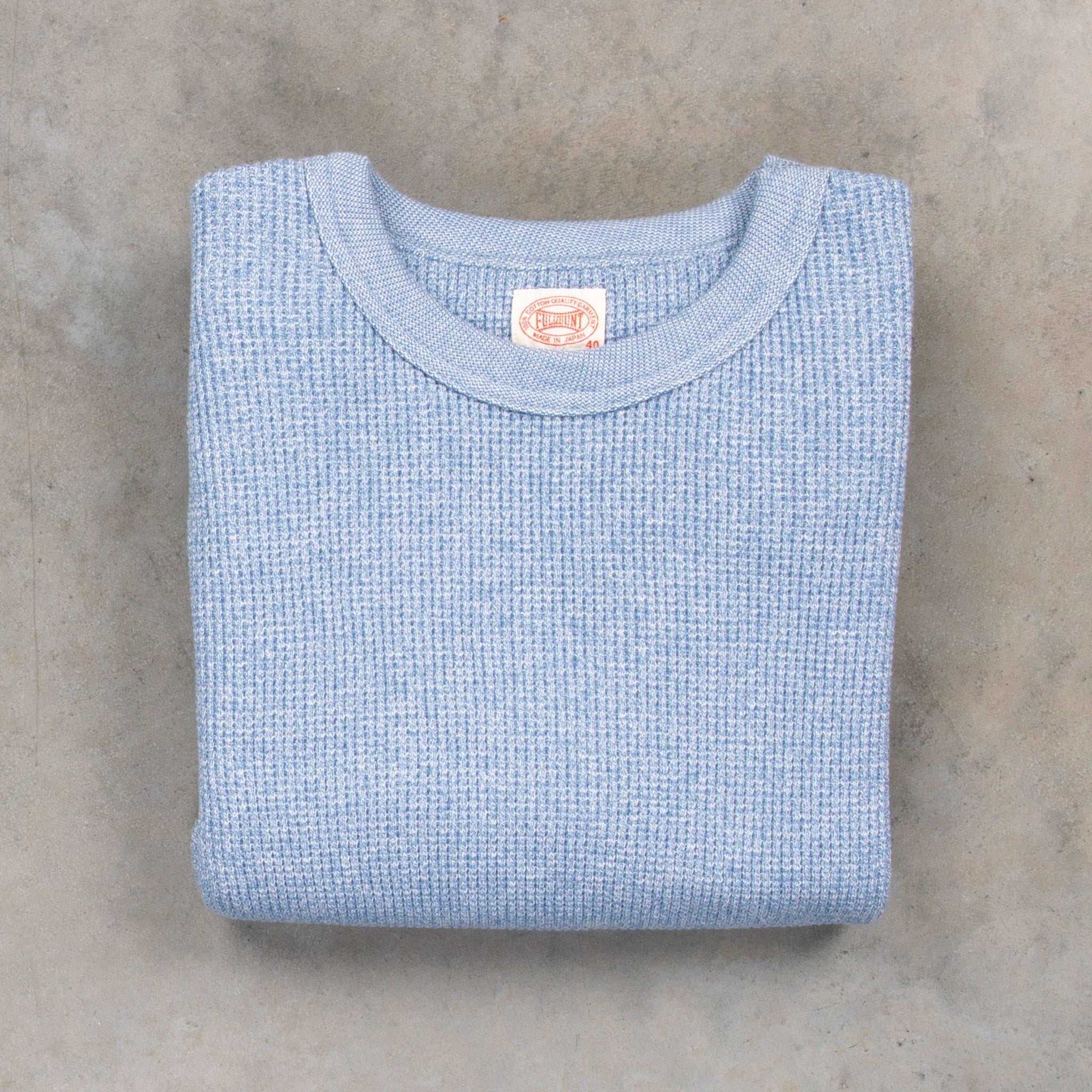 Fullcount 5964 Twisted Heavyweight Waffle Longsleeve Heather Blue