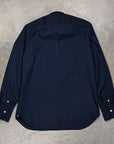 Finamore Gaeta Shirt Lucio Collar Alumo Poplin Navy