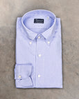 Finamore Gaeta Shirt Lucio Collar Washed Oxford Midblue
