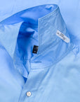 Finamore Gaeta Shirt Sergio Collar Alumo Poplin Avio Blue