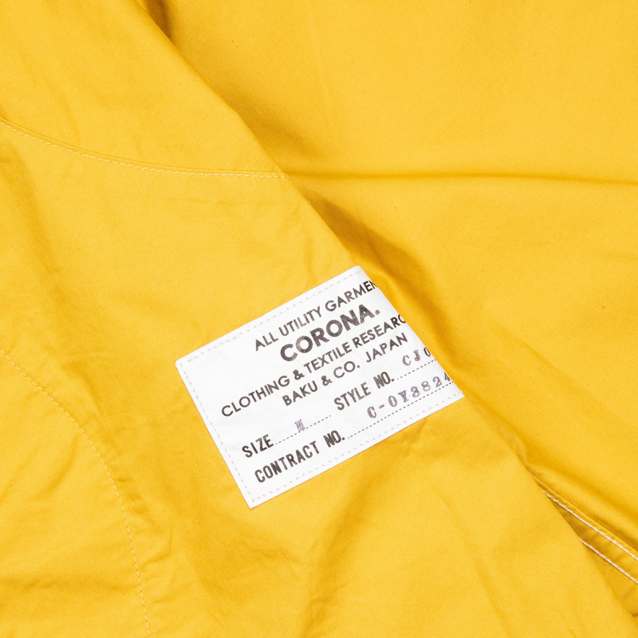 The Corona Utility CJ001 Game Jacket Cotton Light Twill Mustard