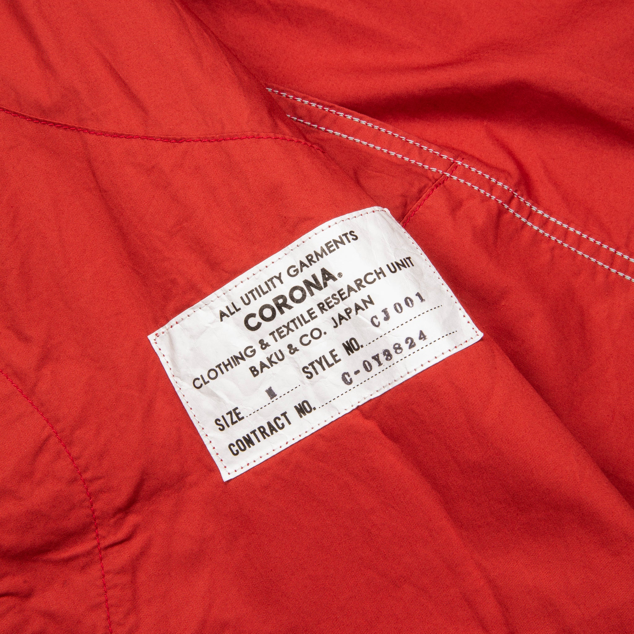 The Corona Utility CJ001 Game Jacket Cotton Light Twill Red