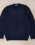 Drumohr Cashmere Garzato Crew Neck Blu Notte