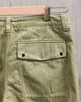 Stone Island Cotton Herringbone Trousers Laurel Green