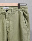 Stone Island Cotton Herringbone Trousers Laurel Green