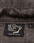 Orslow Simple Work Jacket Sumi Dyed Linen Charcoal