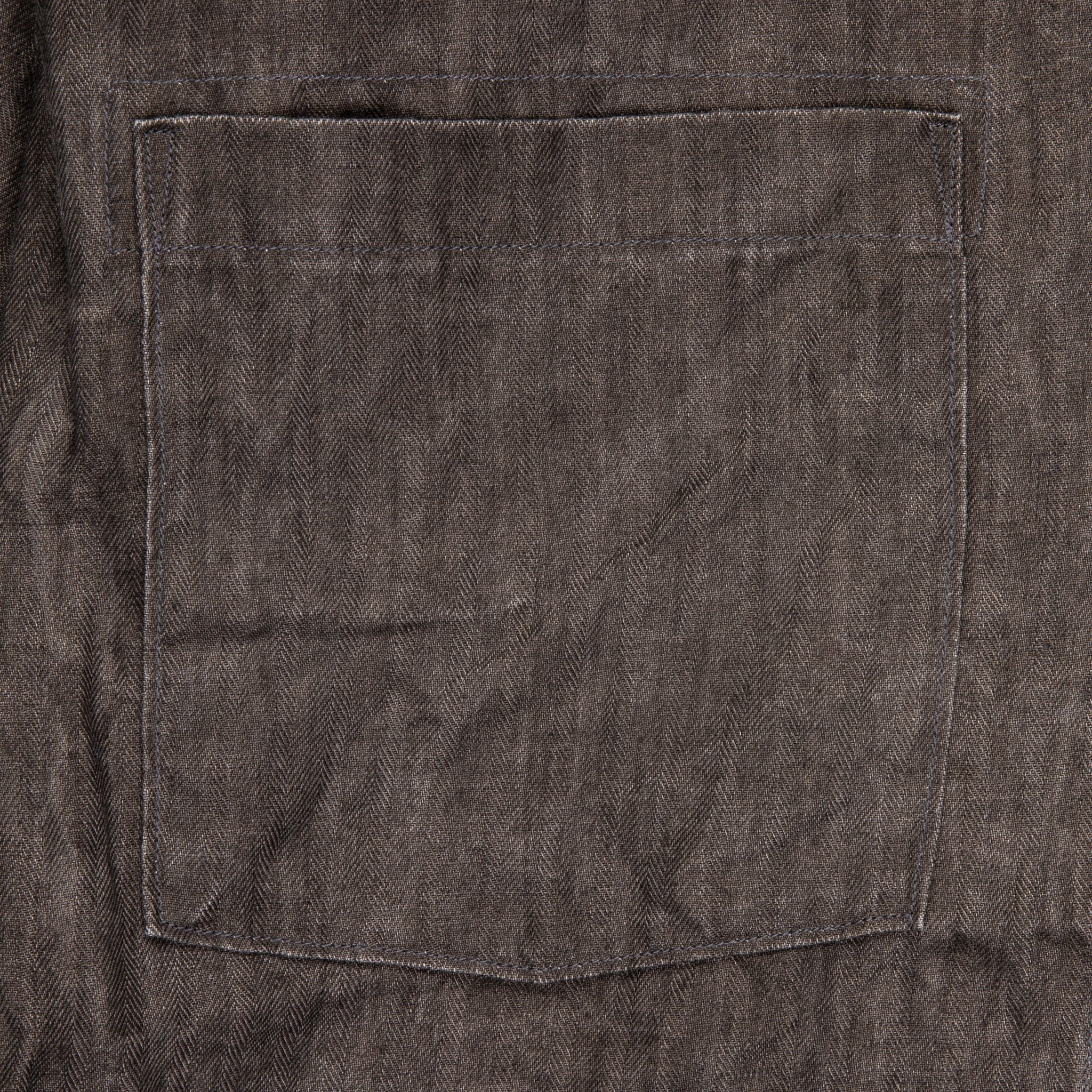 Orslow Simple Work Jacket Sumi Dyed Linen Charcoal
