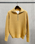 Olde H & Daughter Twist Wool Half Zip Straw