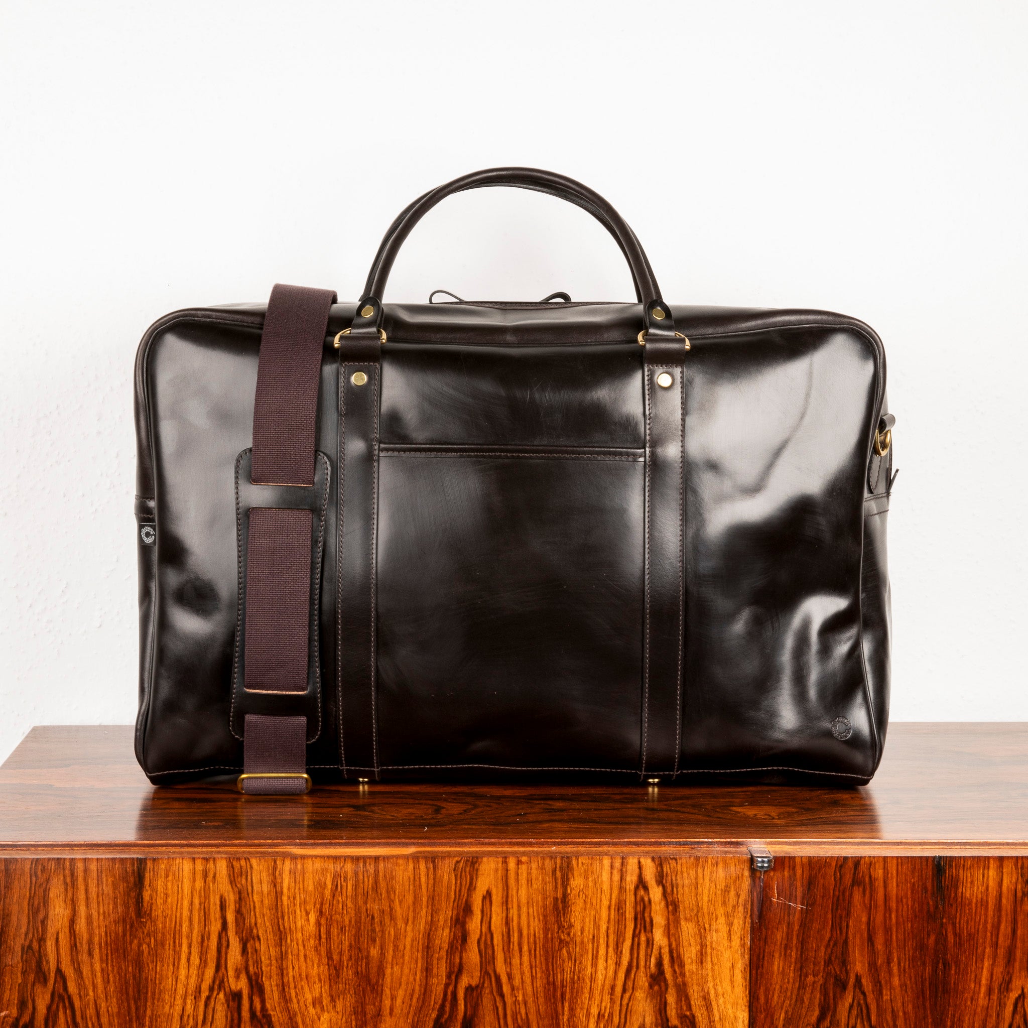 Croots Bridle Leather Holdall Dark Havana - Large