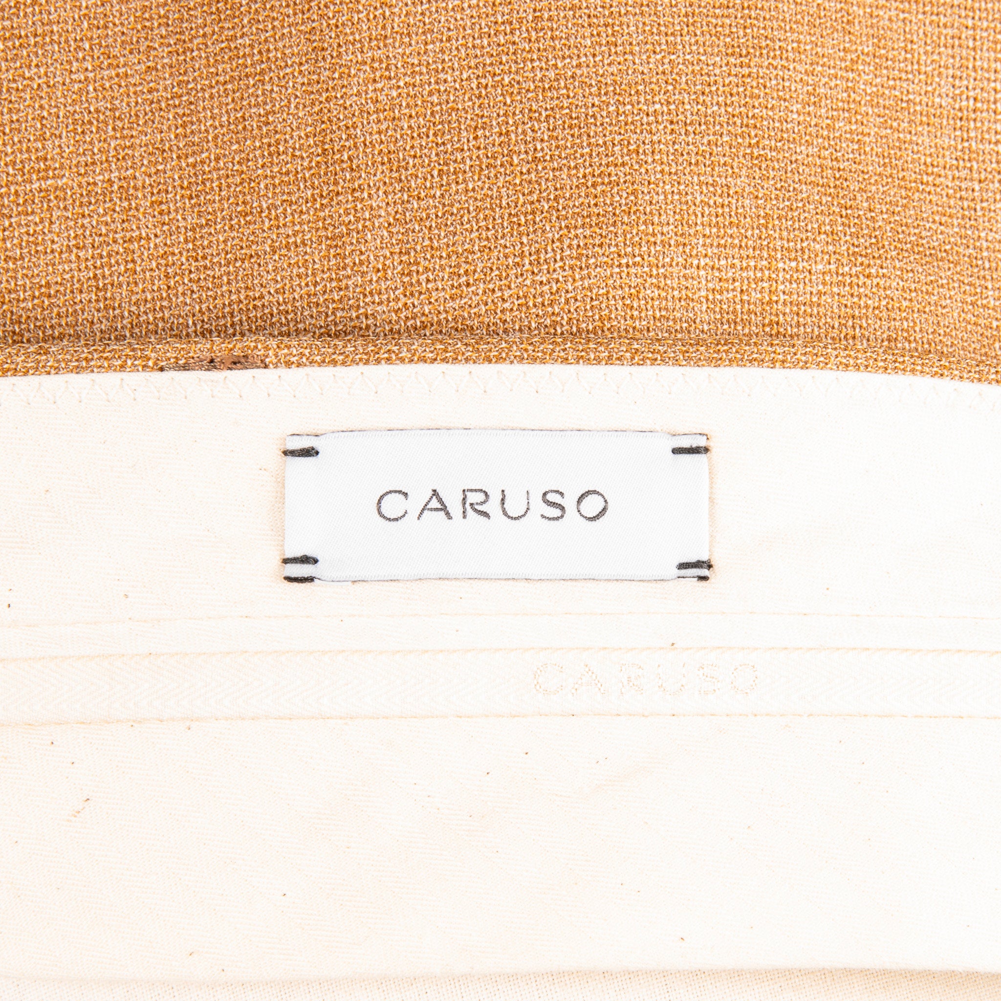 Caruso Pantaloni Super 130's Wool Hopsack Beige