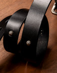 Fullcount Umbrella Studs Belt by Zip Stevenson HTC Black