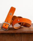 Fullcount Umbrella Studs Belt by Zip Stevenson HTC Brown