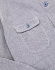 Cohérence Jackson Jacket Linen Cotton Chevron Blue