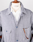 Cohérence Jackson Jacket Linen Cotton Chevron Blue