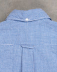 Gitman Vintage x Frans Boone Japanese woven vichy seersucker medium blue