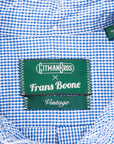 Gitman Vintage x Frans Boone Japanese woven vichy seersucker medium blue