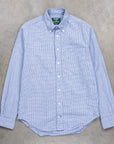 Gitman Vintage x Frans Boone Japanese woven vichy seersucker medium blue