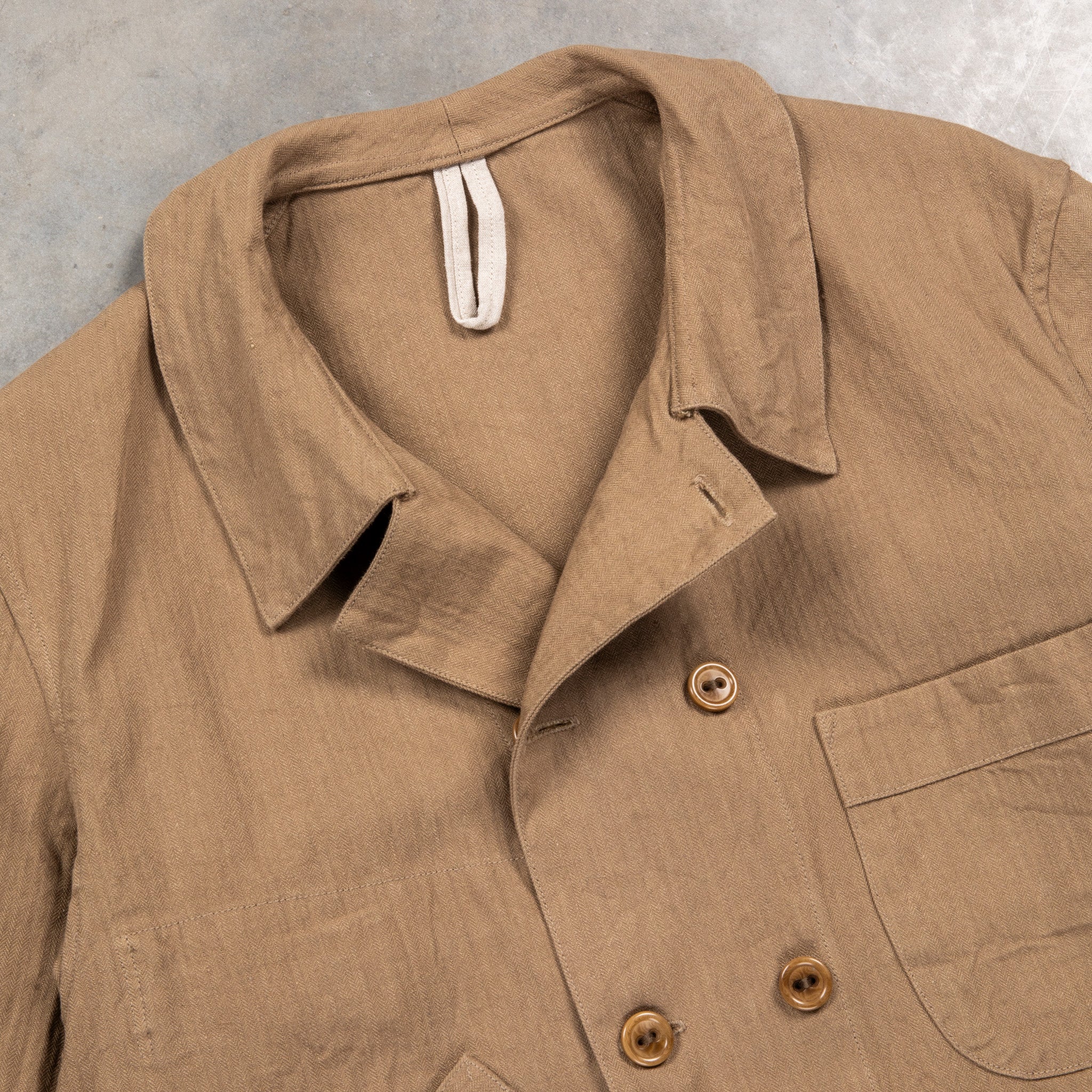 Cohérence Kees Jacket Linen Cotton Chevron Brown – Frans Boone Store