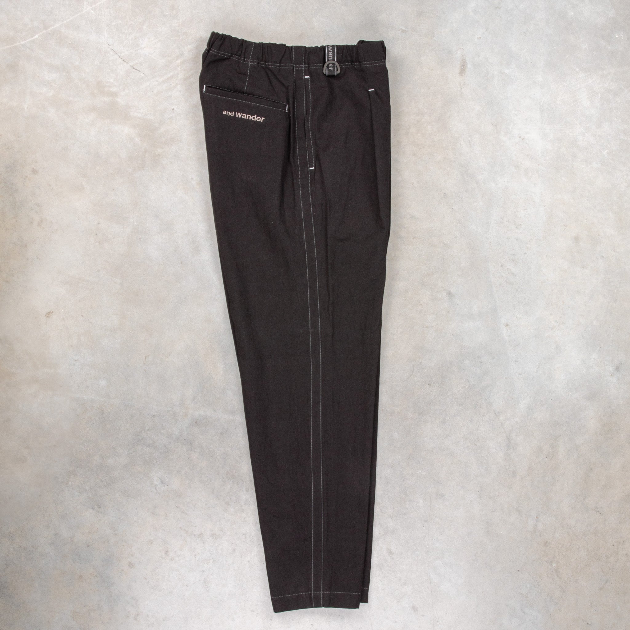 And Wander Linen Drawstring Pants Black