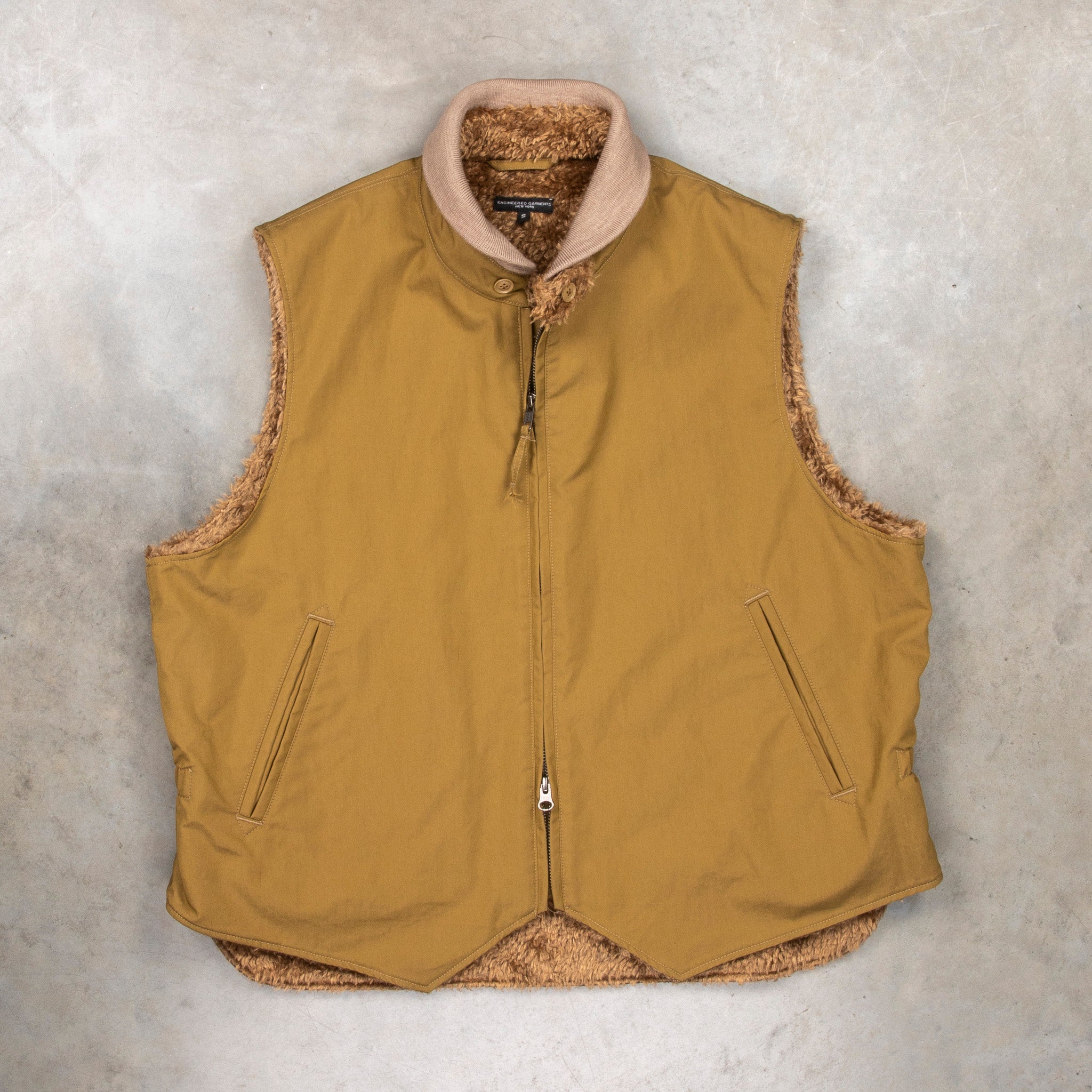 Engineered Garments LL Vest Khaki Nyco Twill – Frans Boone Store