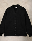 The Real McCoys 10 Oz Loopwheel Sweatshirt Cardigan Black