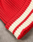 The Real McCoy's Striped Cotton Knit Cap Red