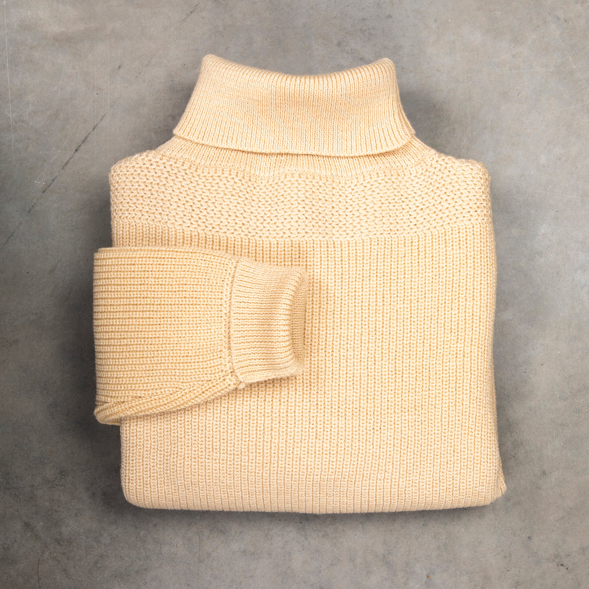 The Real McCoy's Fisherman's Turtle Neck Sweater Ecru – Frans