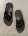 The Real McCoy's Leather Arched Sandal Raw Black