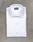 Finamore Milano Collo Luigi 170's Poplin Shirt Quadretti Cielo