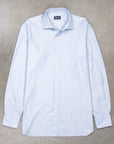 Finamore Milano Collo Luigi Carlo Riva 180's Twill Shirt Azzurro