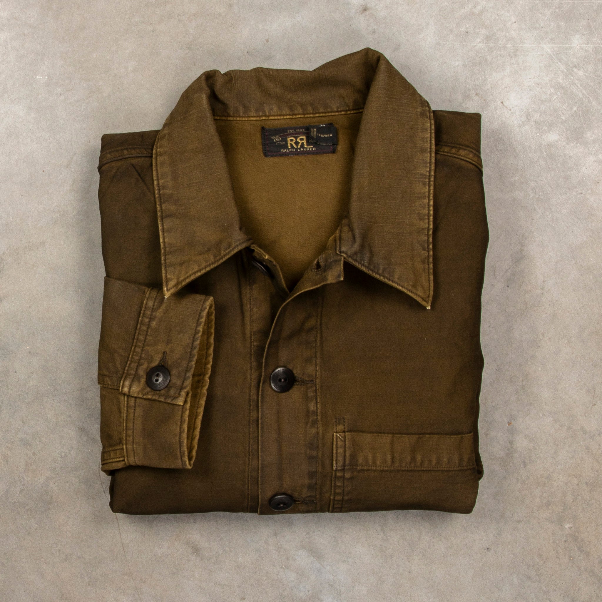 RRL Asher Jacket Reverse Sateen Washed Brown – Frans Boone Store