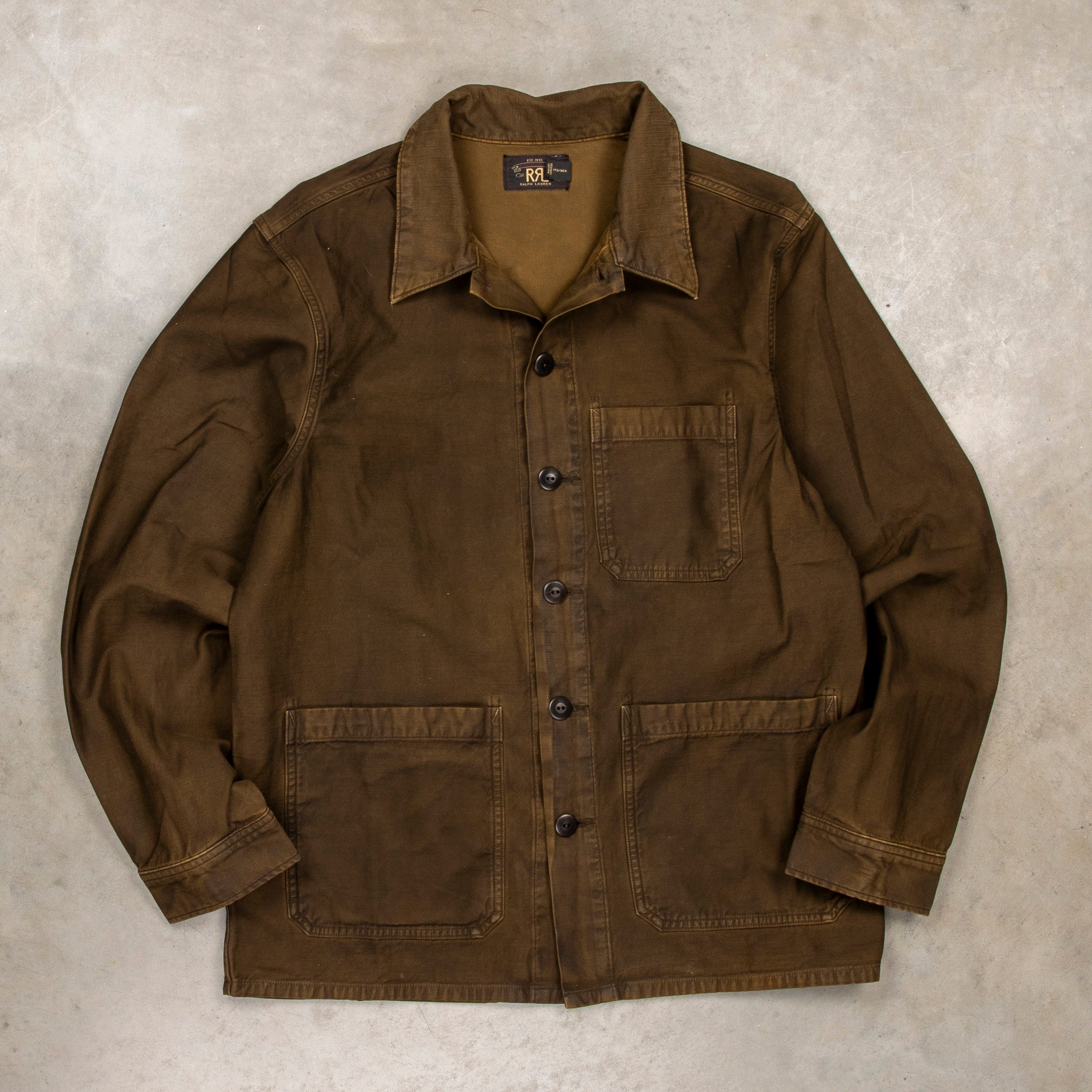 RRL Asher Jacket Reverse Sateen Washed Brown – Frans Boone Store